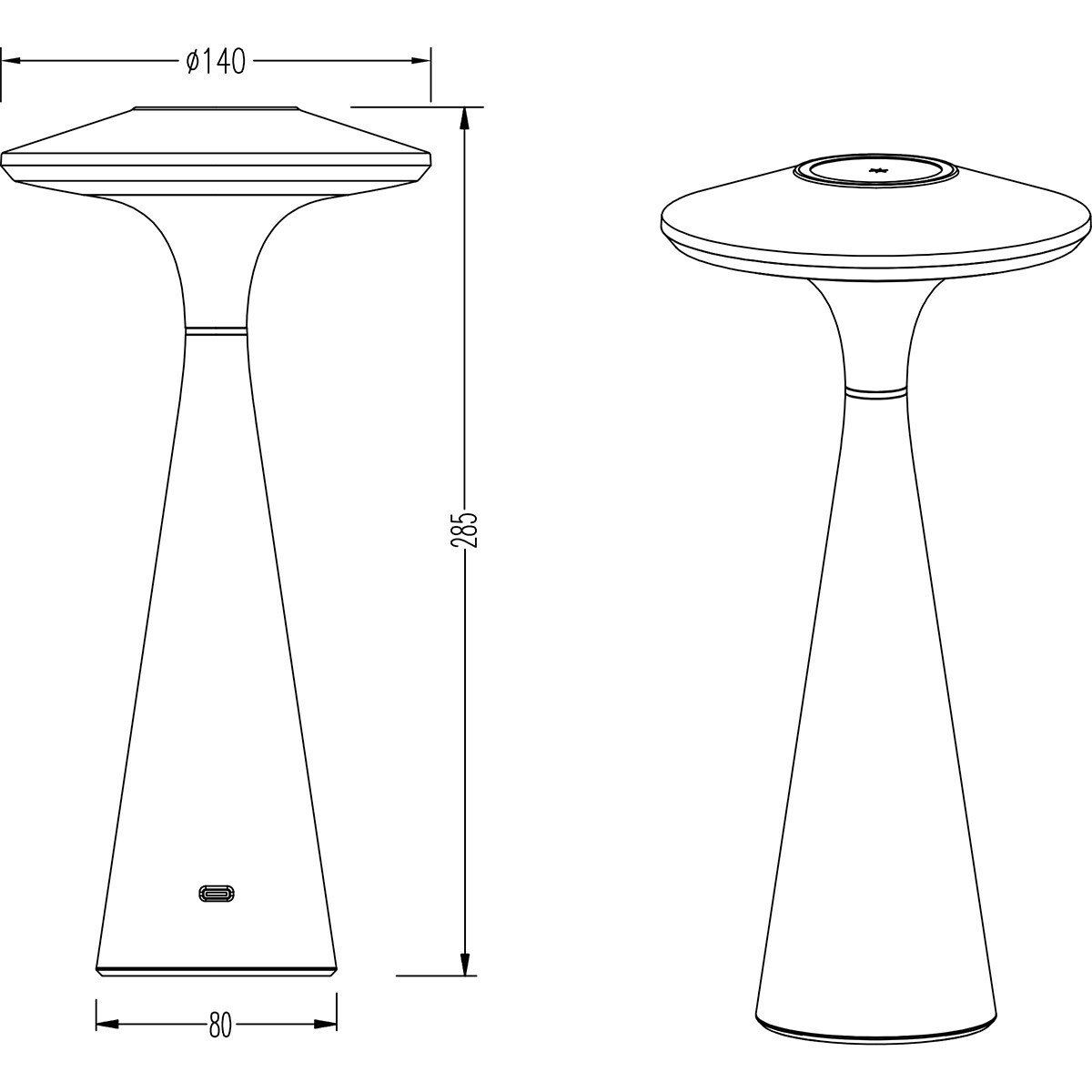 LED Tafellamp - Trion Rezo - 2W - Aanpasbare Kleur - Oplaadbare batterijen - Grijs - Kunststof