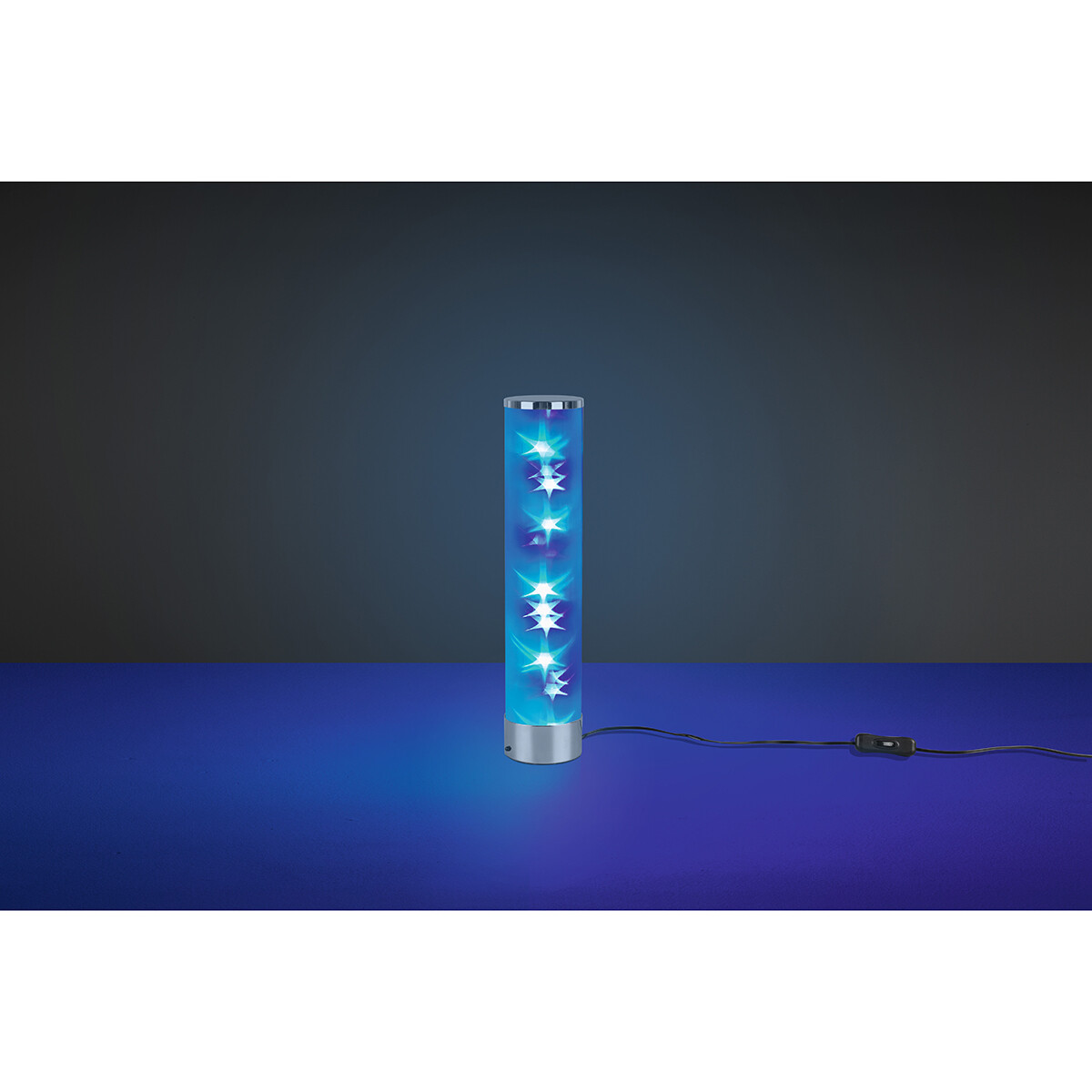 LED Tafellamp - Trion Ricardo - 1.5W - Warm Wit 3000K - RGBW - Dimbaar - Afstandsbediening - Rond - Mat Chroom - Aluminium