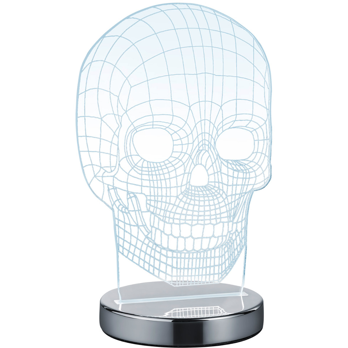 LED Tafellamp - Trion Skelly - 7W - Aanpasbare Kleur - Rond - Glans Chroom - Aluminium