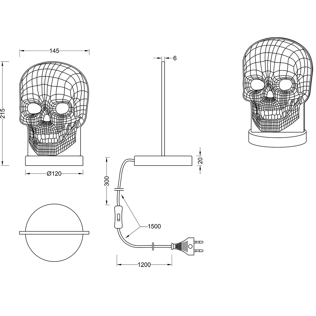 LED Tafellamp - Trion Skelly - 7W - Aanpasbare Kleur - Rond - Glans Chroom - Aluminium