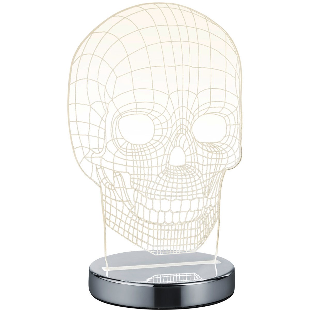 LED Tafellamp Trion Skelly 7W Aanpasbare Kleur Rond Glans Chroom Aluminium