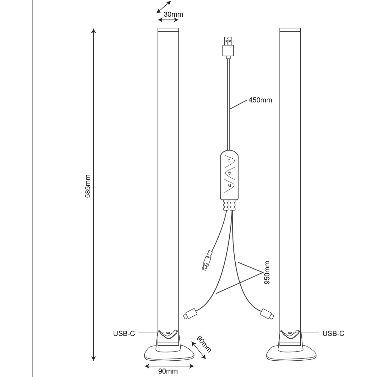 LED Tafellamp - Trion Toy - 5W -  RGBW - Dimbaar - Afstandsbediening - Rond - Zwart - Metaal