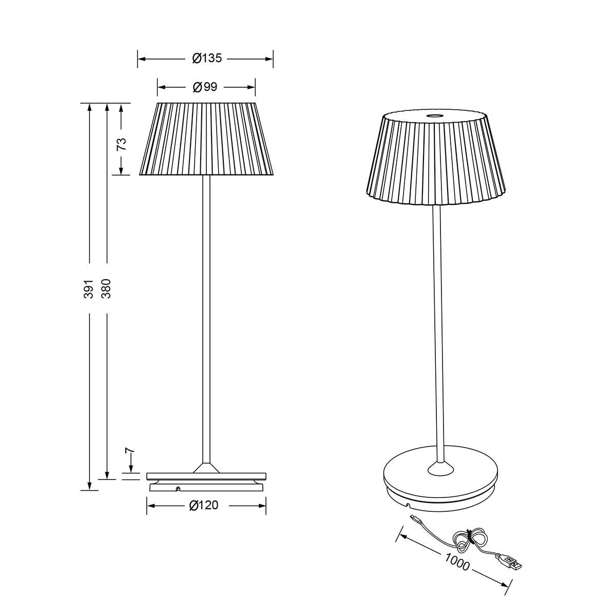 LED Tafellamp - Trion Uraz - 1.5W - Warm Wit 3000K - Oplaadbare batterijen - Rood - Metaal