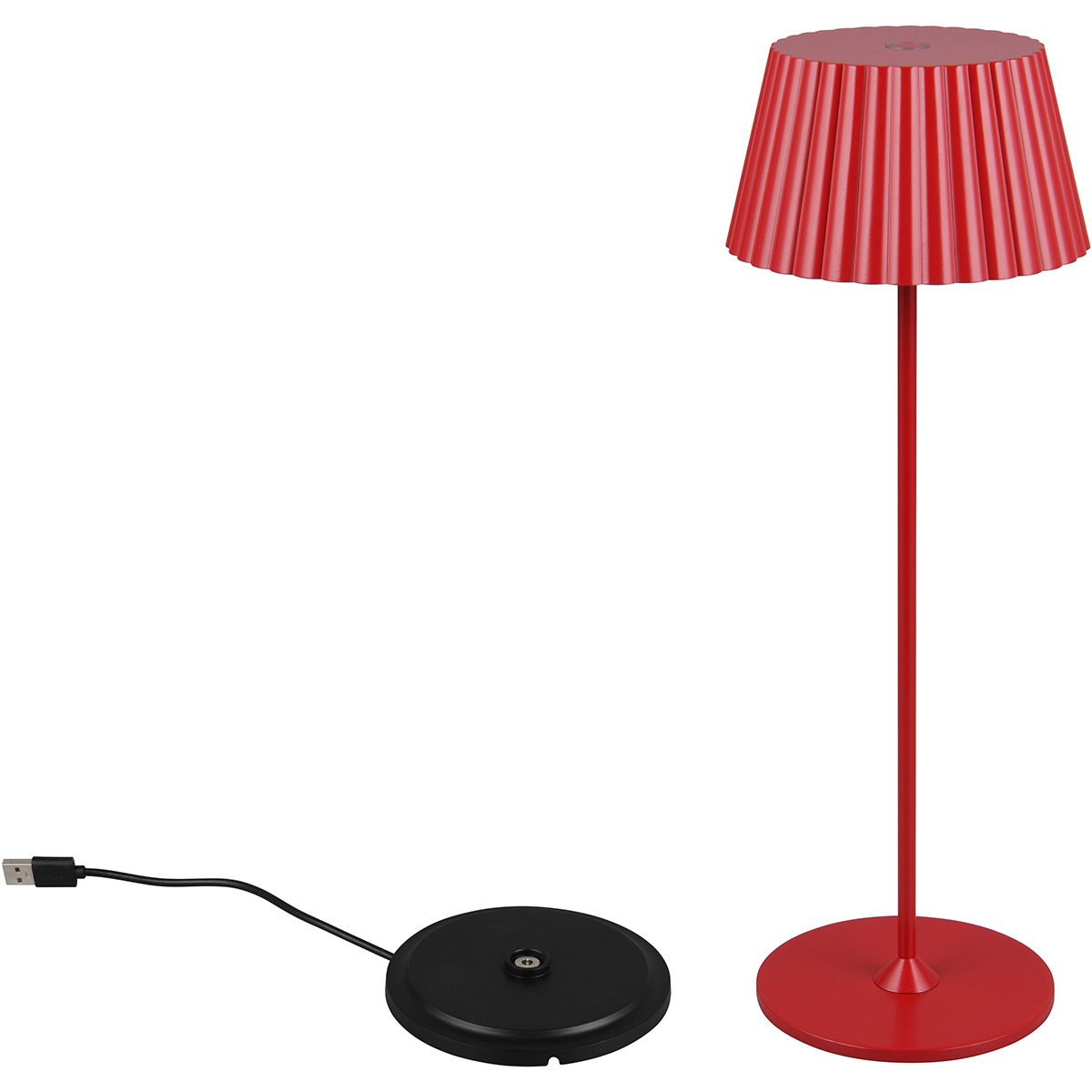 LED Tafellamp - Trion Uraz - 1.5W - Warm Wit 3000K - Oplaadbare batterijen - Rood - Metaal