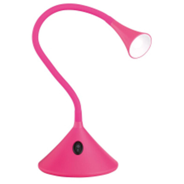 LED Bureaulamp - Trion Vipa - 3W - Warm Wit 3000K - Rond - Mat Roze - Kunststof