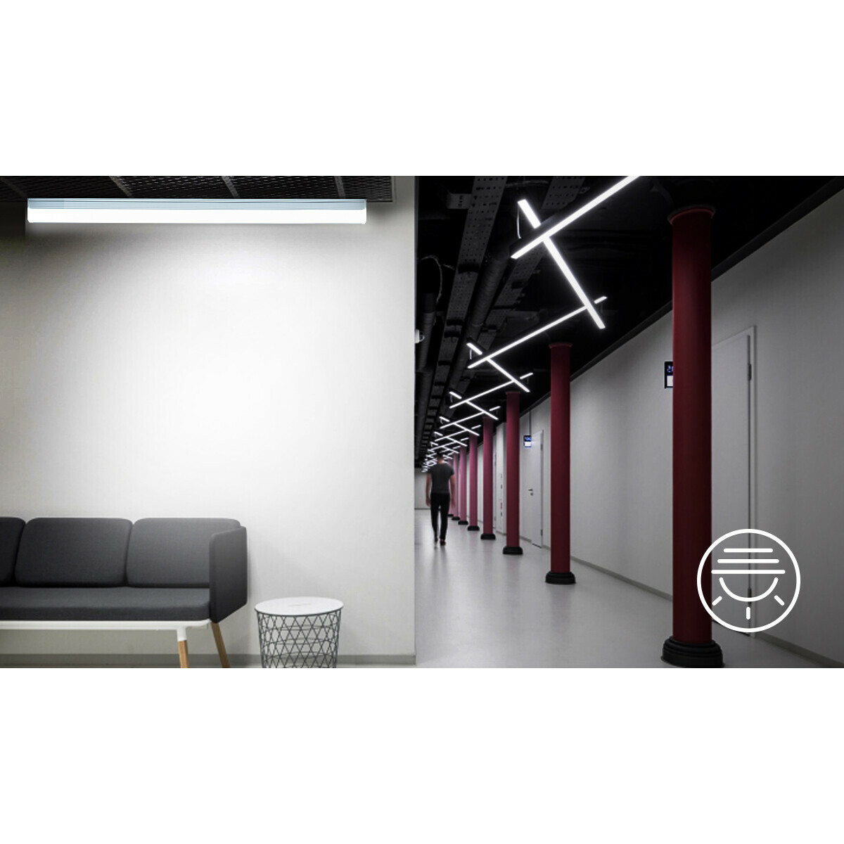 LED TL Armatuur met T5 Buis - Keukenverlichting - Aigi Shado - 150cm - 50W - Koppelbaar - Natuurlijk Wit 4000K - Mat Wit