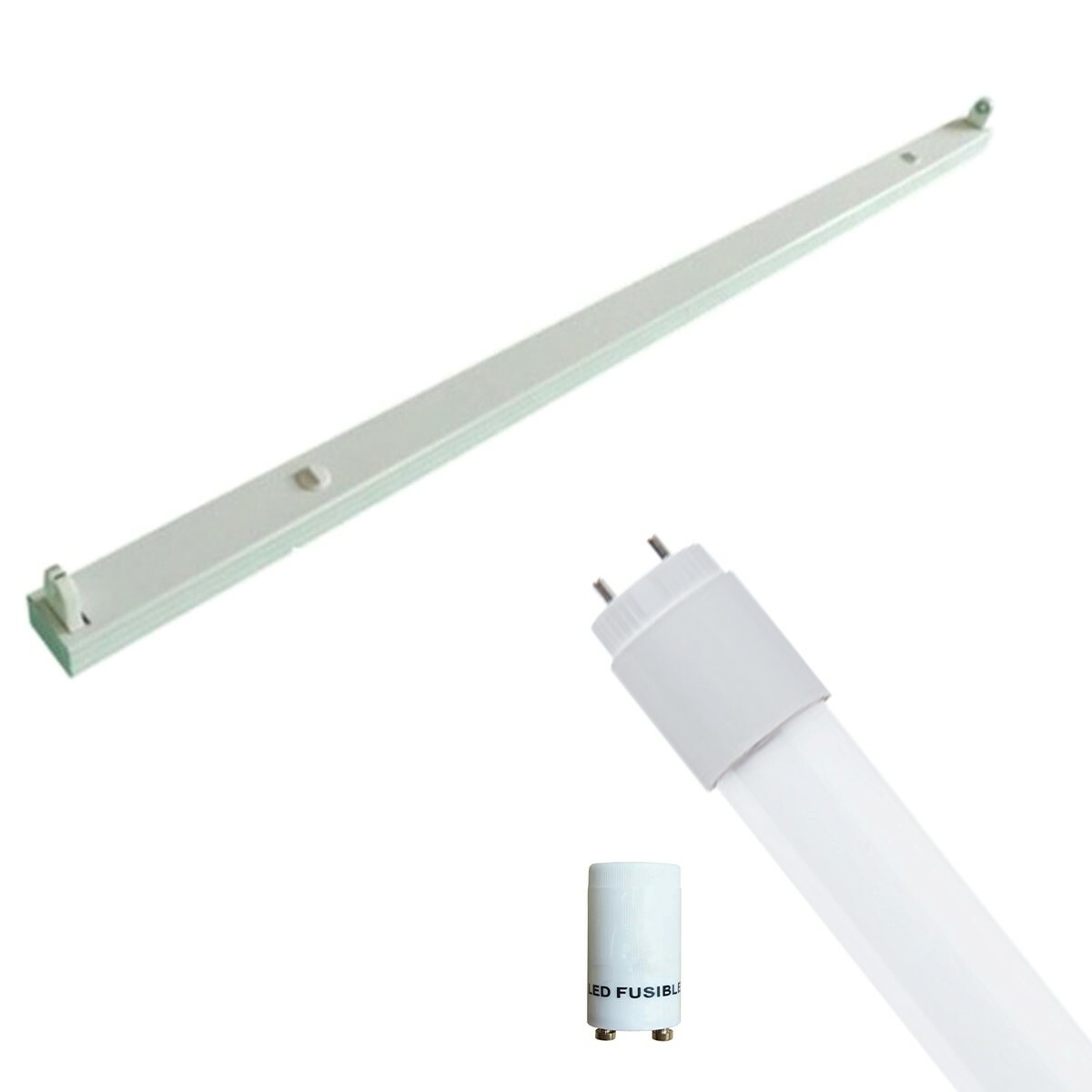 LED TL Armatuur met T8 Buis Incl. Starter Aigi Dybolo 150cm Enkel 22W Helder-Koud Wit 6400K Bescherm