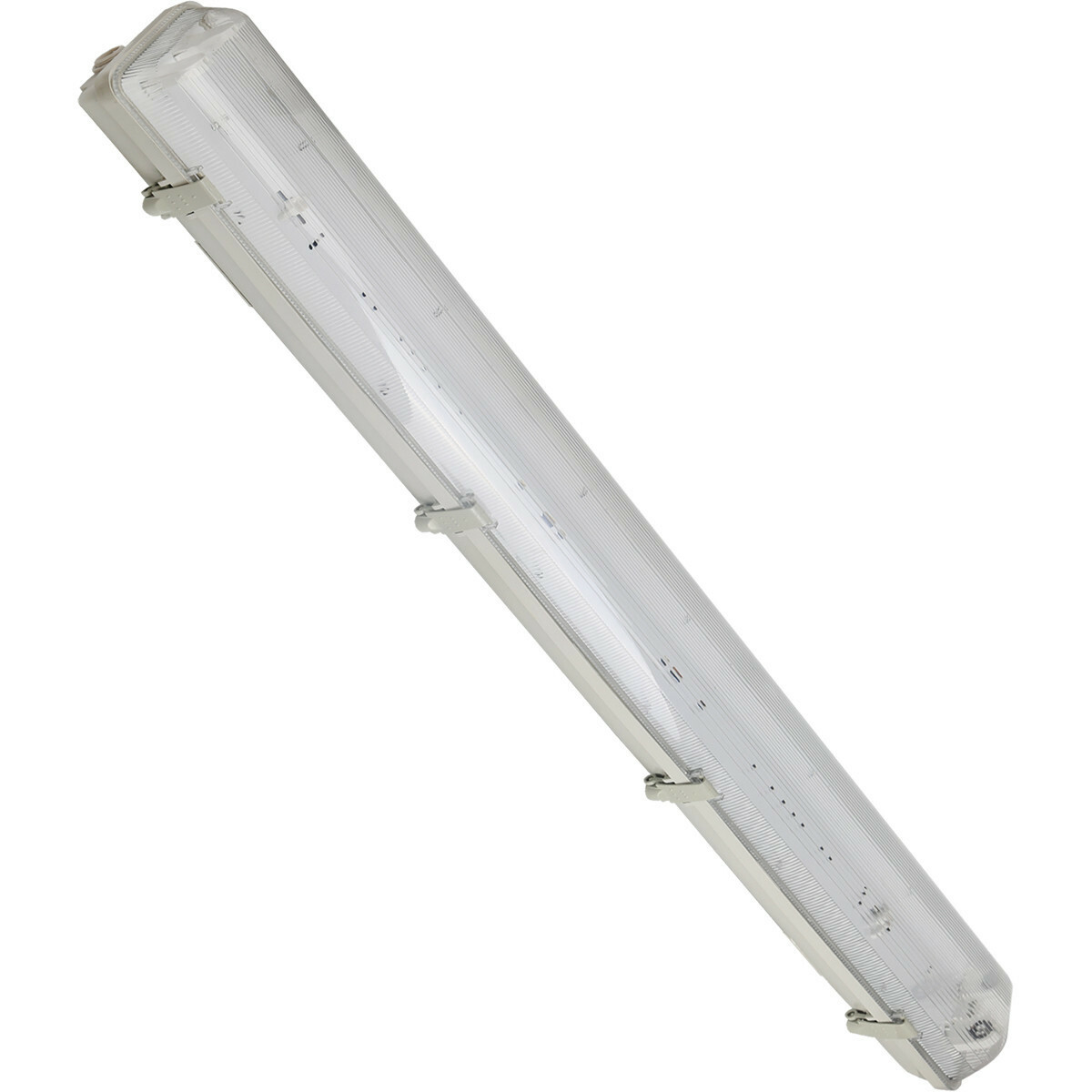 LED TL Armatuur met T8 Buis Incl. Starter - Aigi Hari - 120cm Dubbel - 32W - Helder/Koud Wit 6400K - Waterdicht IP65