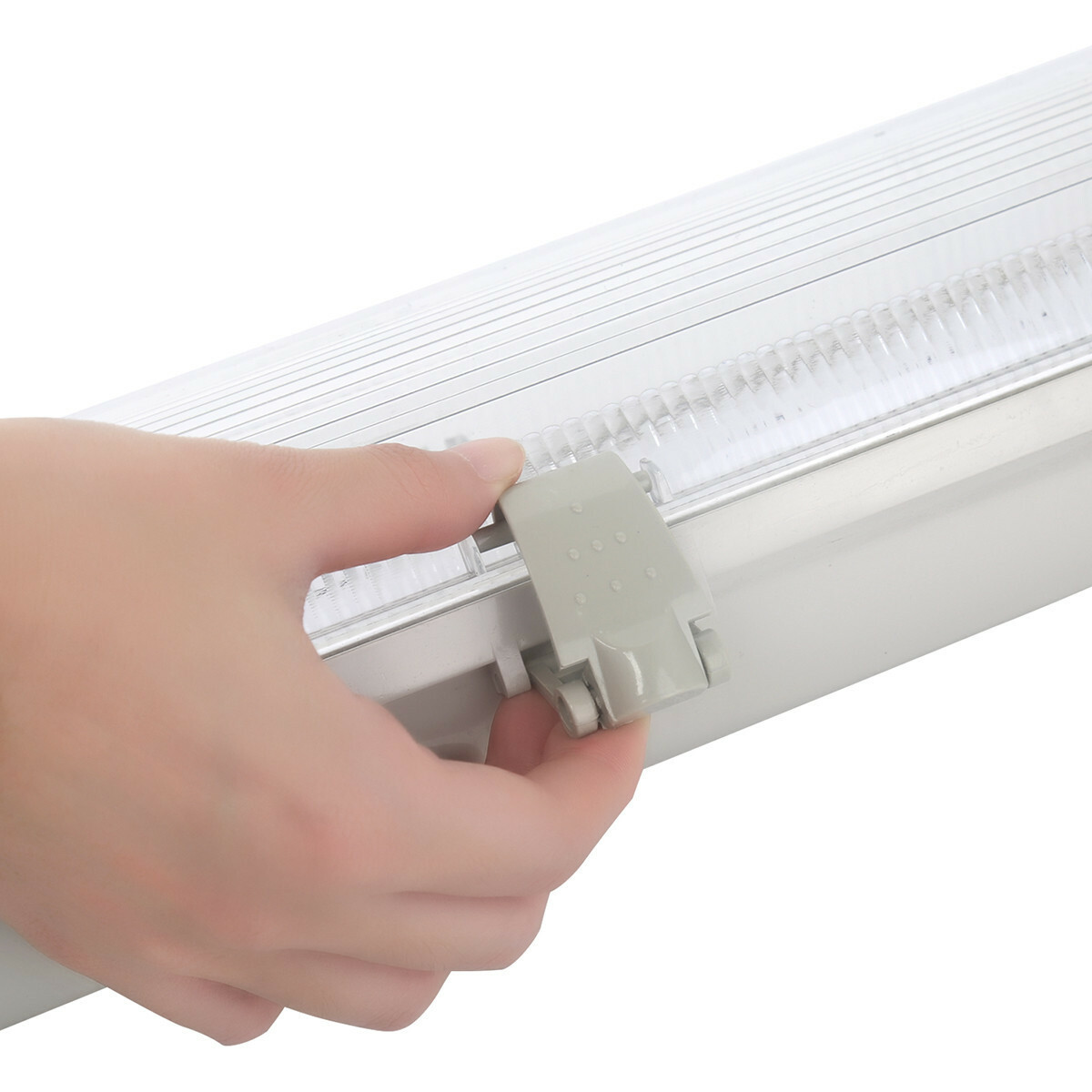 LED TL Armatuur met T8 Buis Incl. Starter - Aigi Hari - 120cm Dubbel - 32W - Helder/Koud Wit 6400K - Waterdicht IP65