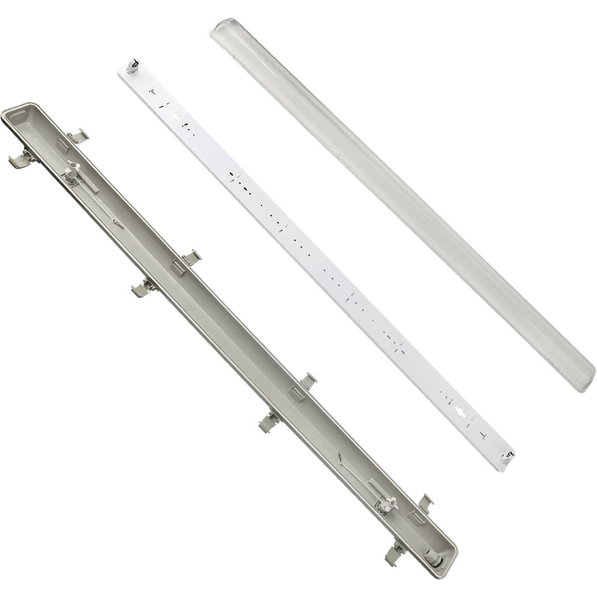 LED TL Armatuur met T8 Buis Incl. Starter - Aigi Hari - 120cm Enkel - 16W - Helder/Koud Wit 6400K - Waterdicht IP65