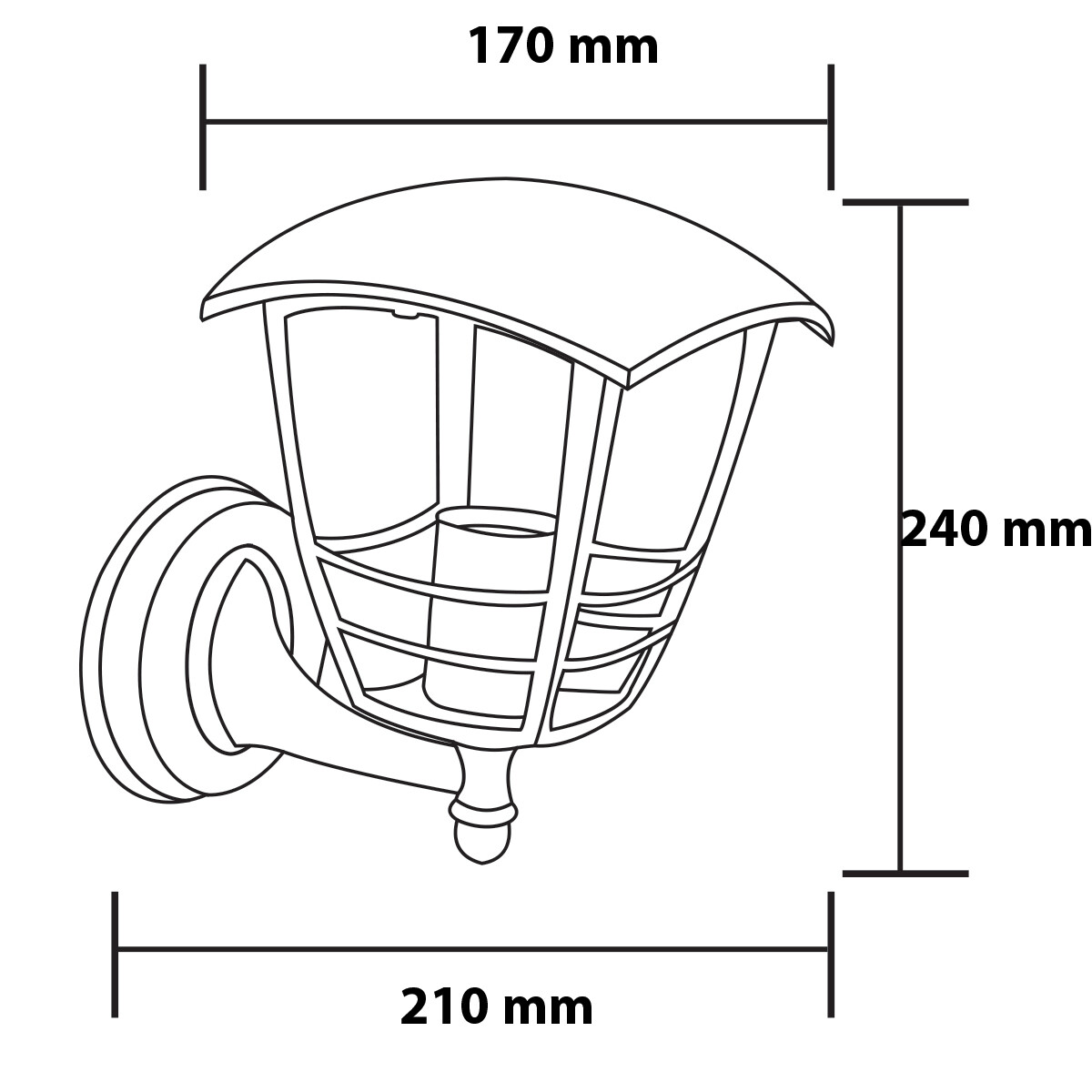 LED Tuinverlichting - Buitenlamp - Narmy 1 - Wand - Mat Zwart - E27 Fitting - Rond - Aluminium