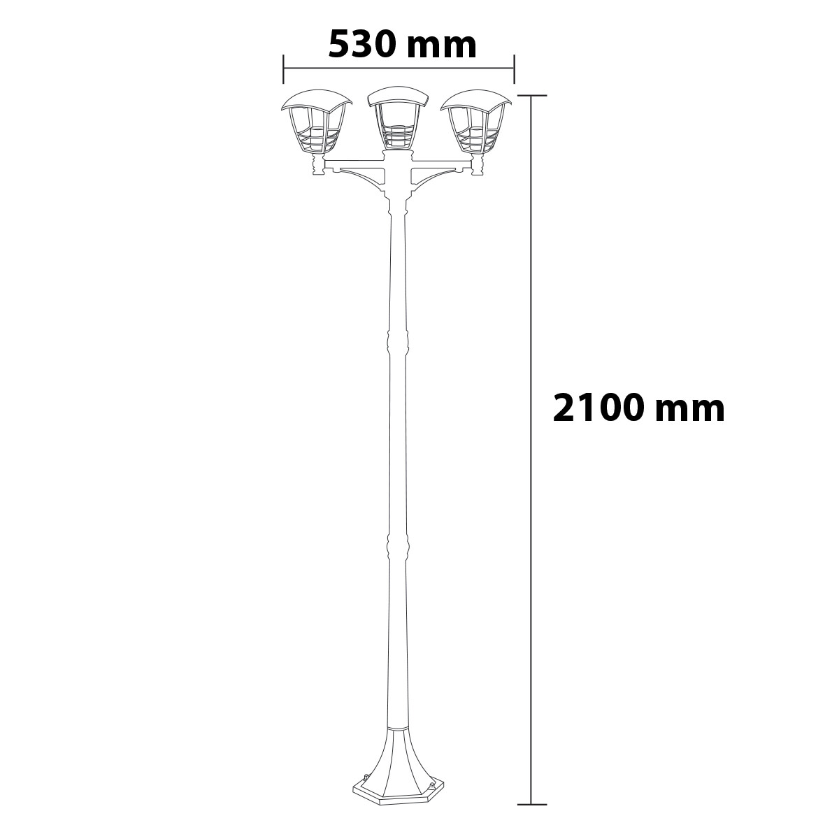 LED Tuinverlichting - Buitenlamp - Narmy 7 - Staand - Mat Zwart - E27 Fitting - Rond - Aluminium