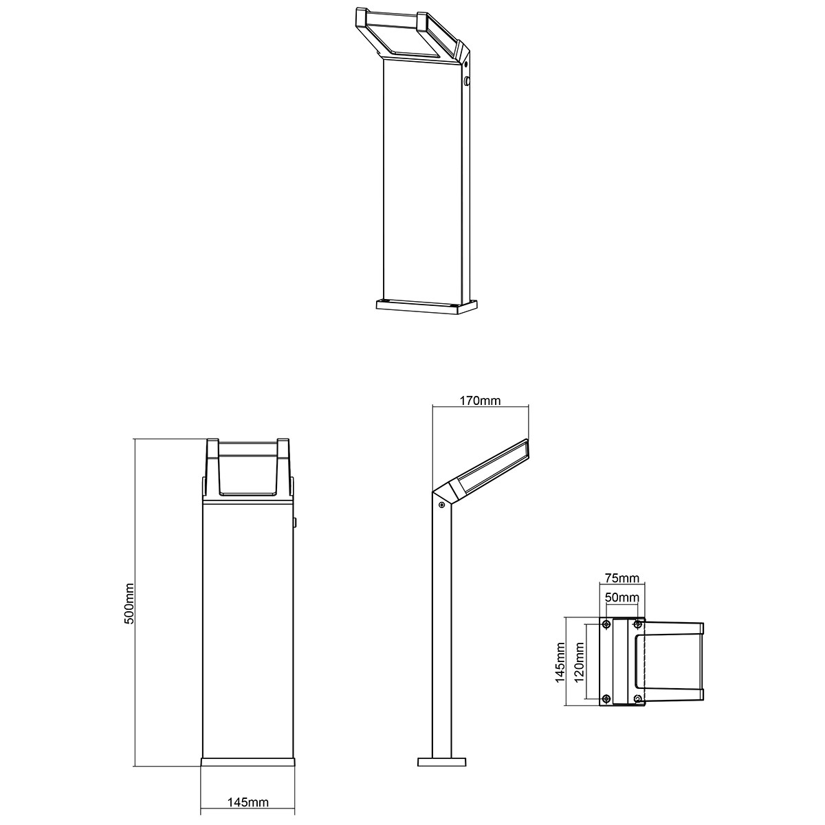 LED Tuinverlichting met Dag en Nacht Sensor - Staand Buitenlamp - Trion Gamby - 10.5W - Warm Wit 3000K - Waterdicht IP54 - Dimbaar - Mat Antraciet - Aluminium