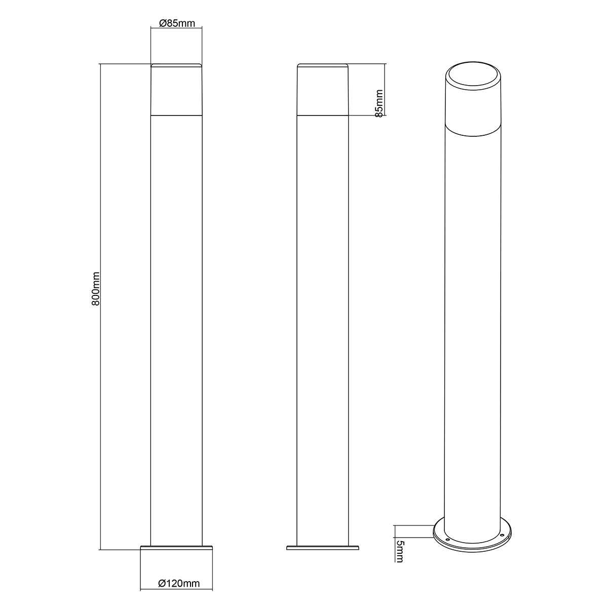 LED Tuinverlichting - Staand Buitenlamp - Trion Hosina XL - E27 Fitting - Spatwaterdicht IP44 - Mat Antraciet - Aluminium