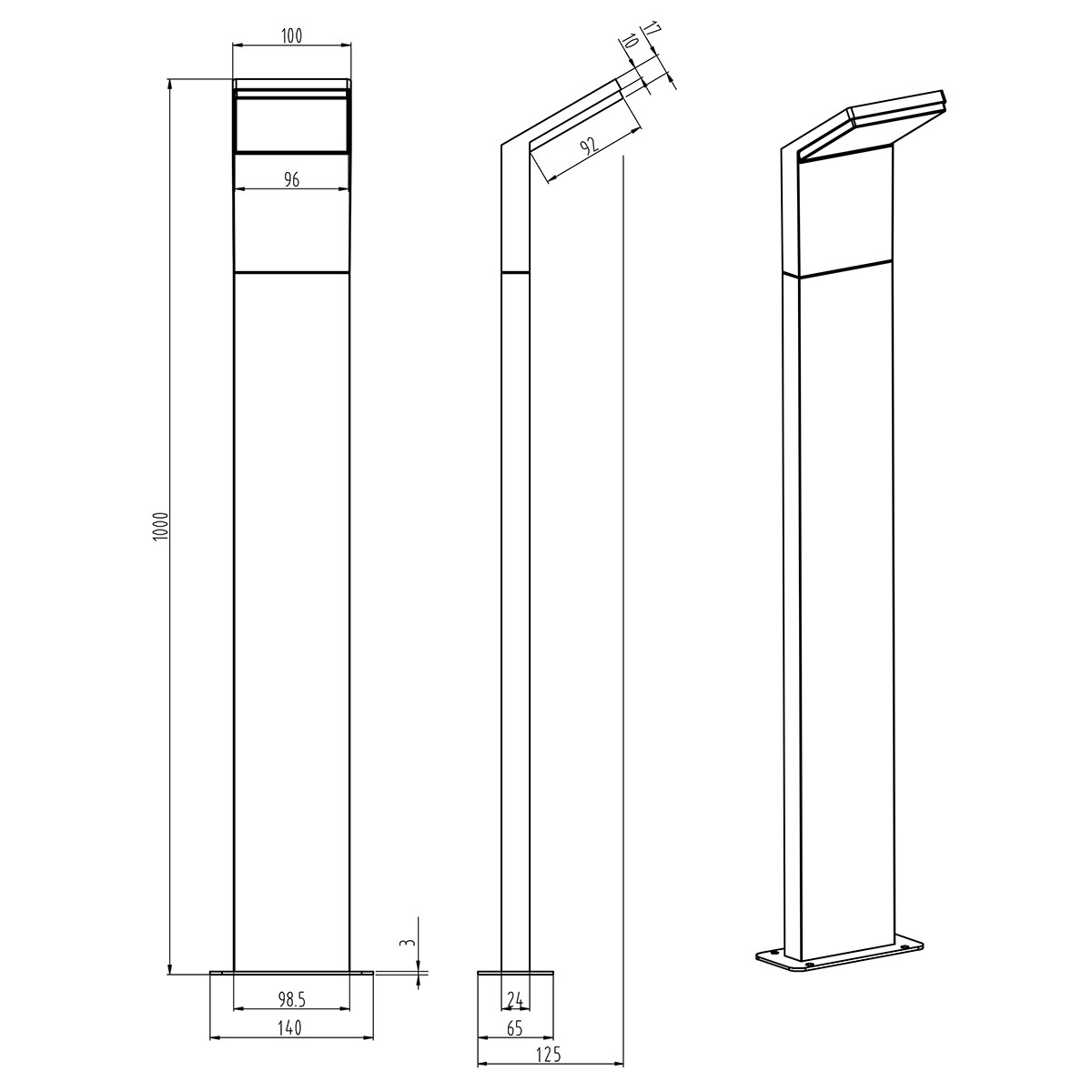 LED Tuinverlichting - Staand - Buitenlamp - Trion Pearly XL - 8W - Warm Wit 3000K - Waterdicht IP54 - Mat Antraciet - Aluminium