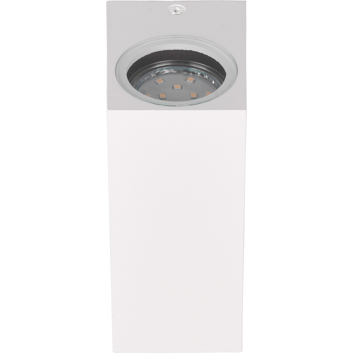 LED Tuinverlichting - Wandlamp Buitenlamp - Trion Royina Up and Down - GU10 Fitting - Spatwaterdicht IP44 - Rechthoek - Mat Wit - Aluminium