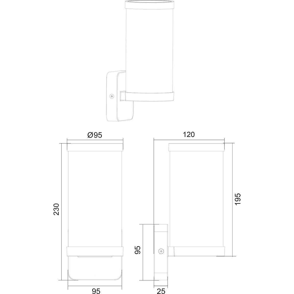 LED Tuinverlichting - Buitenlamp - Wandlamp - Trion Tino - E27 Fitting - Spatwaterdicht IP44 - Bruin - Aluminium