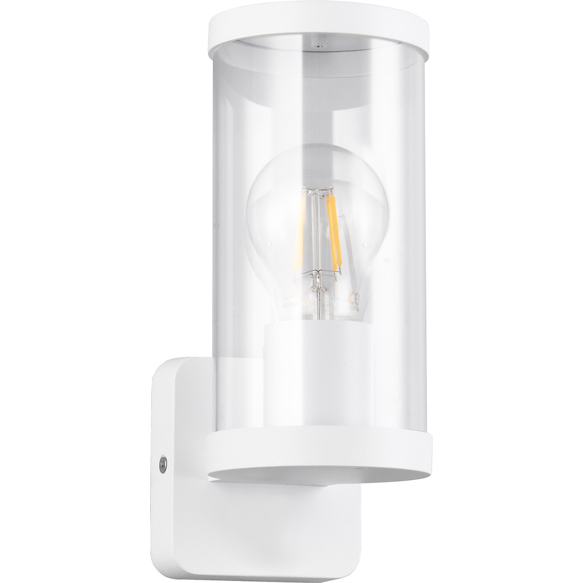 LED Tuinverlichting - Buitenlamp - Wandlamp - Trion Tino - E27 Fitting - Spatwaterdicht IP44 - Mat Wit - Aluminium