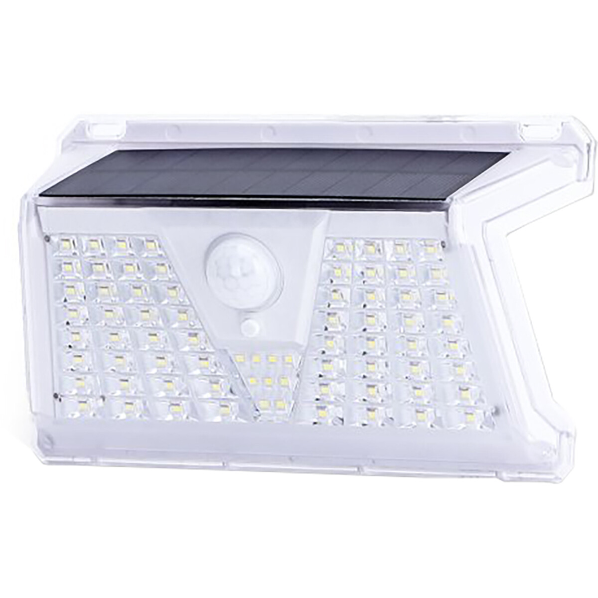 LED Tuinverlichting met Bewegingssensor op Zonne-energie - Wandlamp Buitenlamp - Aigi Yubo - 2.4W - Helder/Koud Wit 6500K - Waterdicht IP65 - Rechthoek - Mat Wit - Aluminium product afbeelding