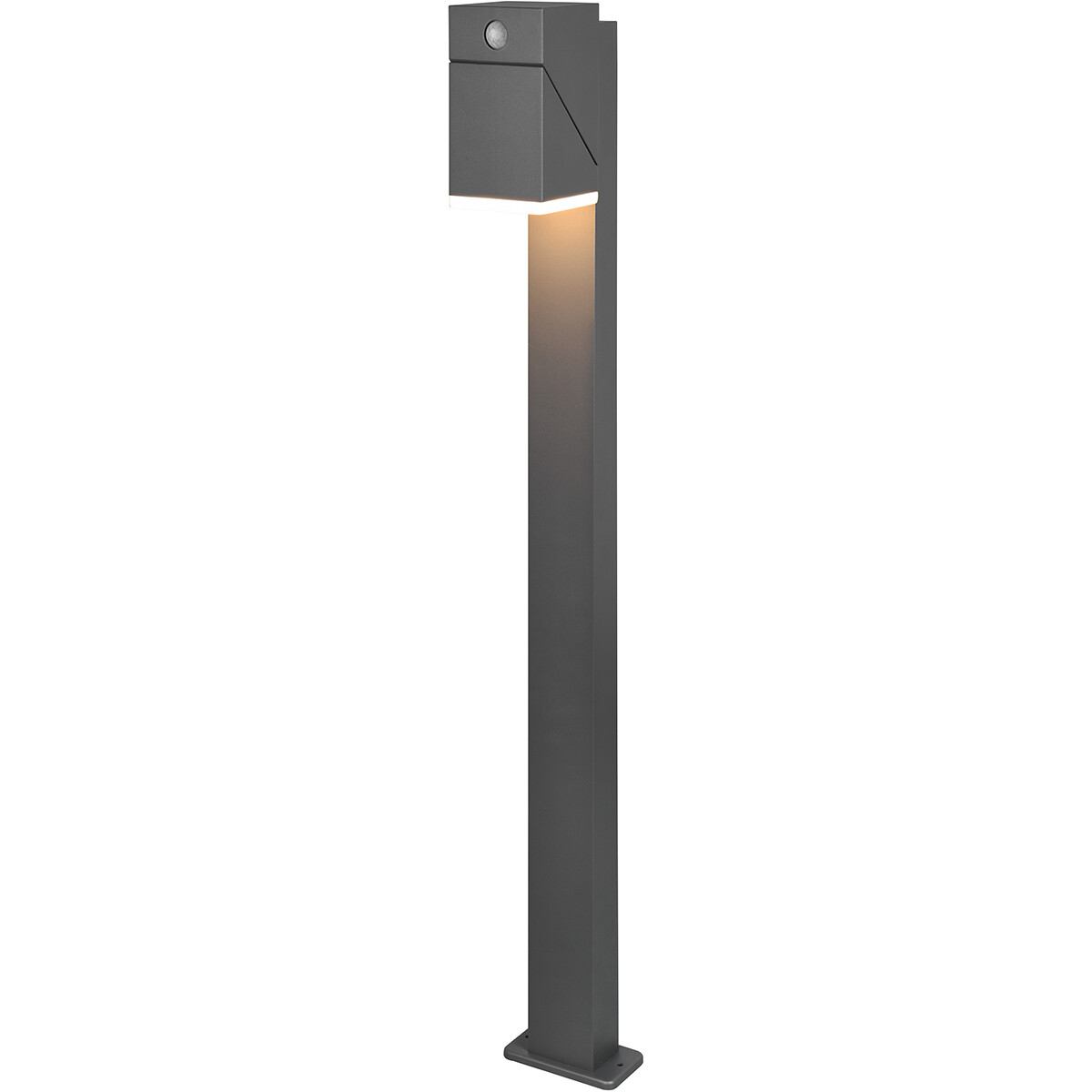 LED Tuinverlichting met Bewegingssensor - Staande Buitenlamp - Trion Avirma - 7W - Warm Wit 3000K - Rechthoek - Mat Antraciet - Aluminium - 100cm product afbeelding