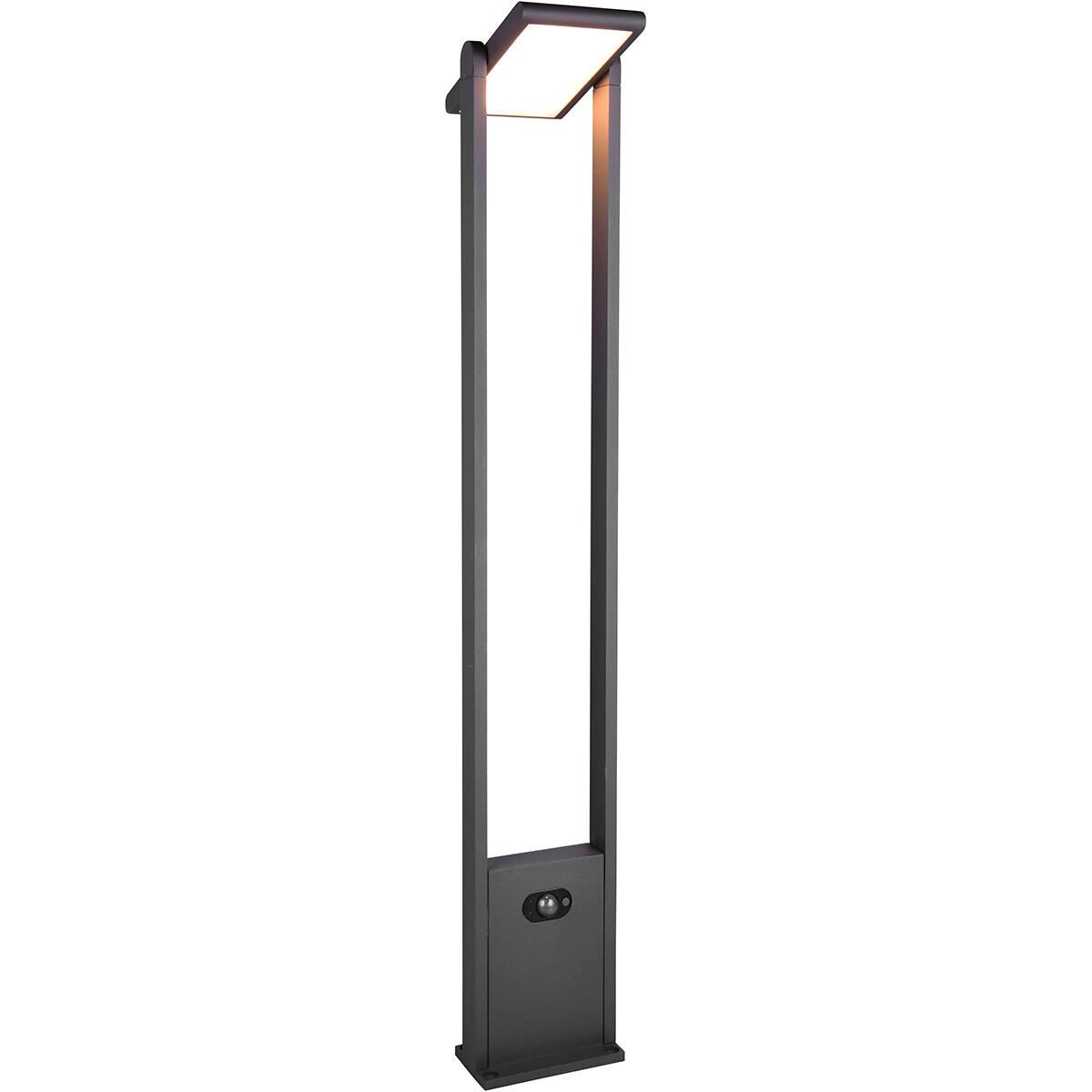 LED Tuinverlichting met Bewegingssensor - Staande Buitenlamp - Trion Walla - 5W - Aanpasbare kleur - Rechthoek - Antraciet - Aluminium - 101cm