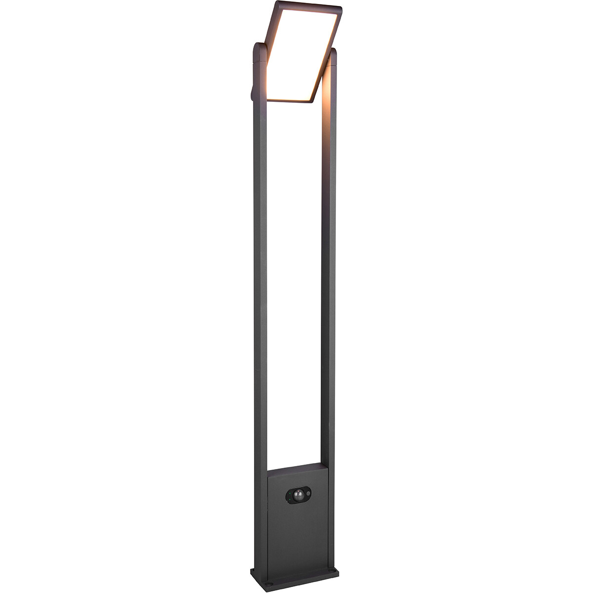 LED Tuinverlichting met Bewegingssensor - Staande Buitenlamp - Trion Walla - 5W - Aanpasbare kleur - Rechthoek - Antraciet - Aluminium - 101cm