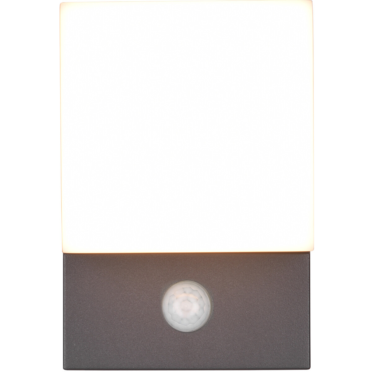 LED Tuinverlichting met Bewegingssensor - Wandlamp Buitenlamp - Trion Avirma - 7W - Warm Wit 3000K - 1-lichts - Rechthoek - Mat Antraciet - Aluminium