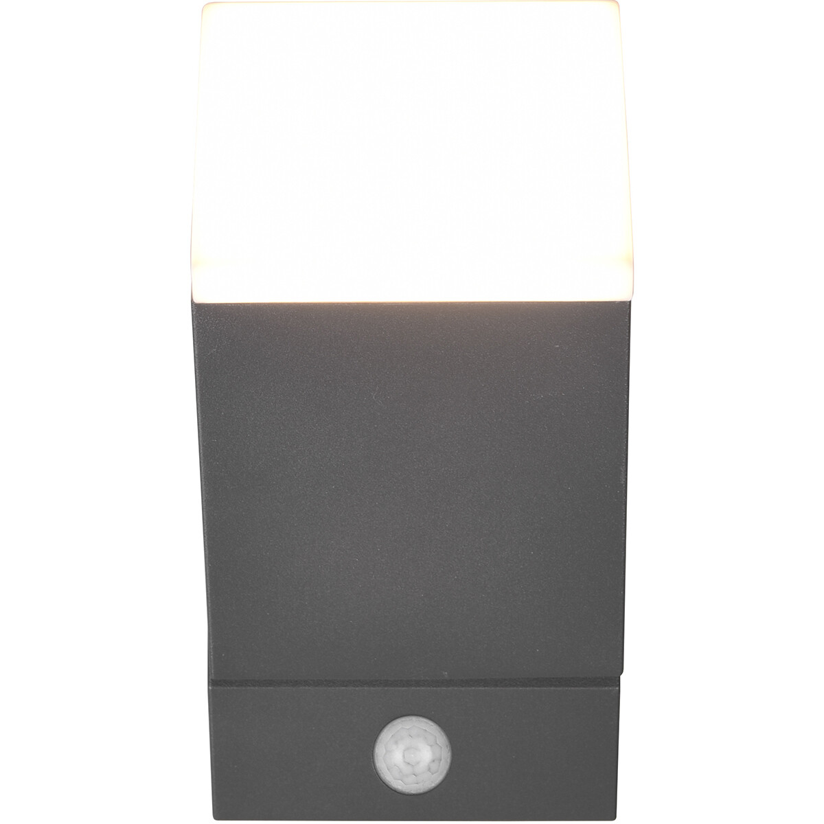 LED Tuinverlichting met Bewegingssensor - Wandlamp Buitenlamp - Trion Avirma - 7W - Warm Wit 3000K - 1-lichts - Rechthoek - Mat Antraciet - Aluminium