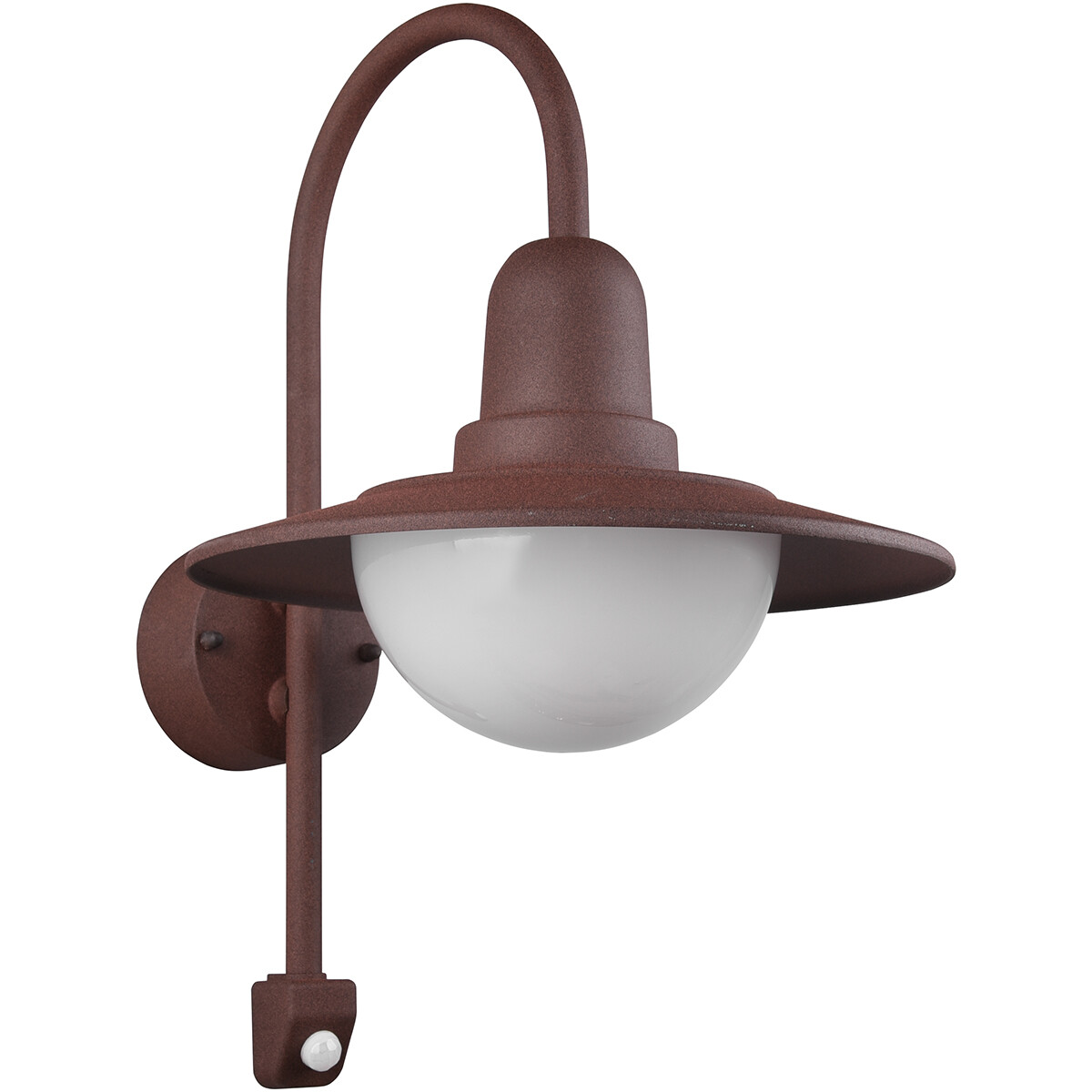 LED Tuinverlichting met Bewegingssensor - Wandlamp Buitenlamp - Trion Nomina - E27 Fitting - Rond - Roestkleur - Aluminium