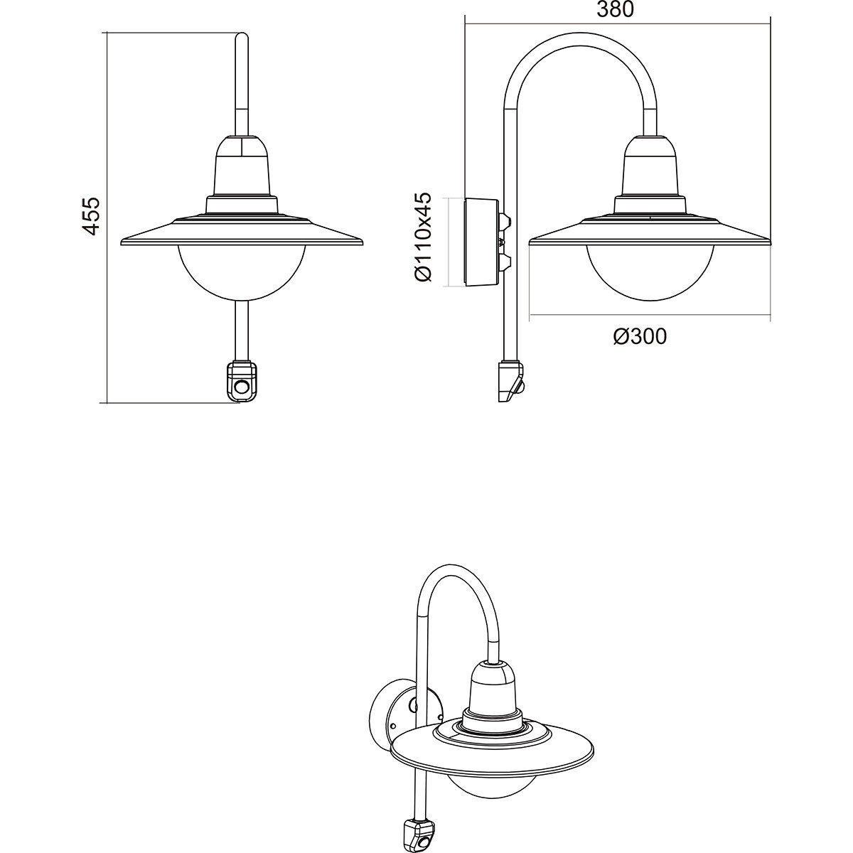 LED Tuinverlichting met Bewegingssensor - Wandlamp Buitenlamp - Trion Nomina - E27 Fitting - Rond - Roestkleur - Aluminium