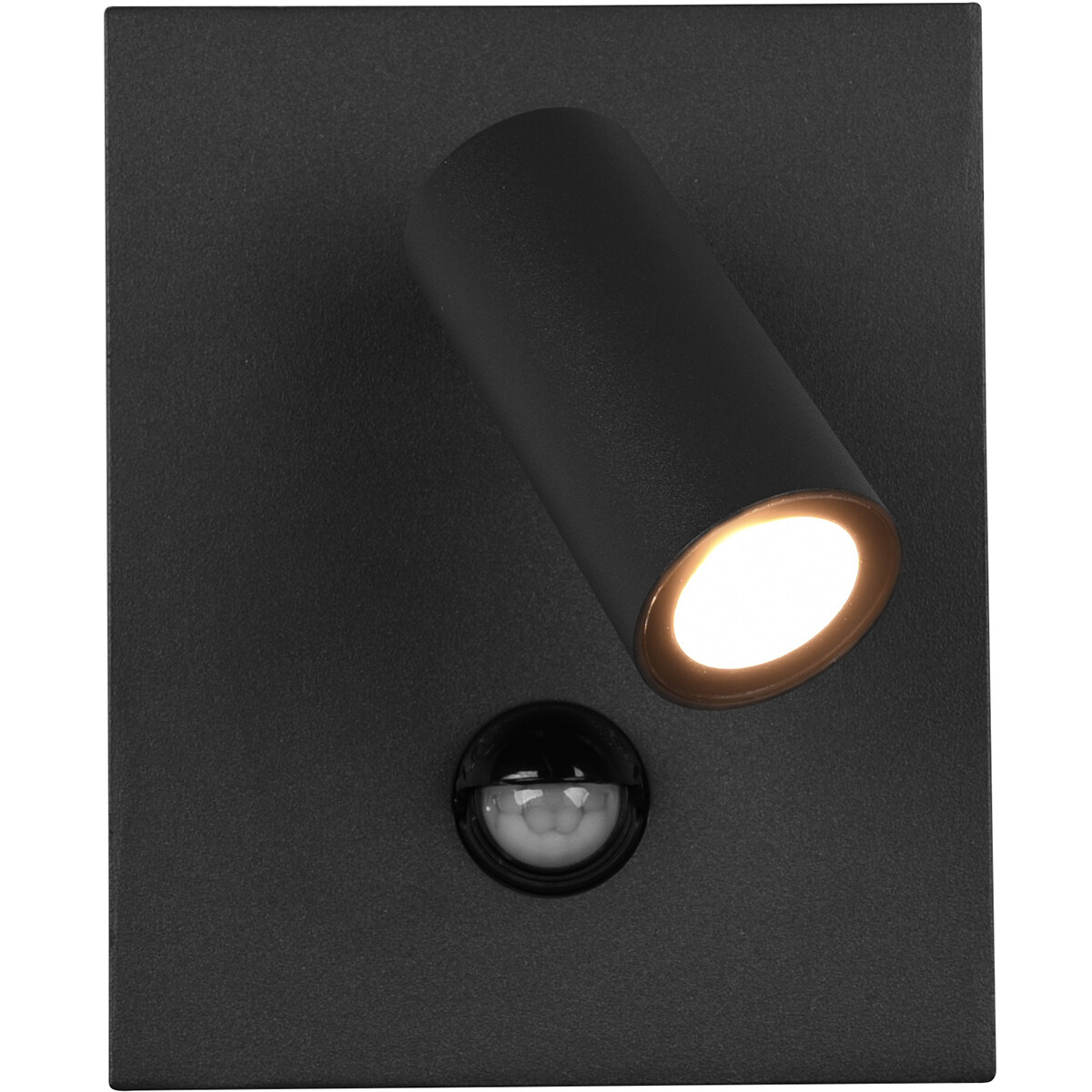 LED Tuinverlichting met Bewegingssensor - Wandlamp Buitenlamp - Trion Sonei - 3W - Warm Wit 3000K - 1-lichts - Vierkant - Mat Antraciet - Aluminium