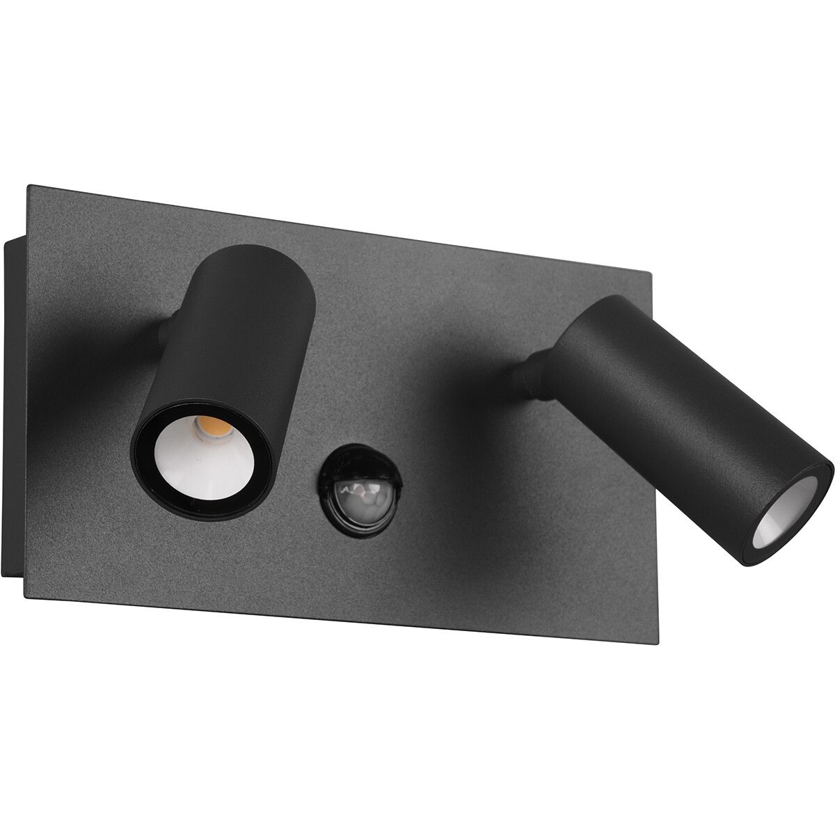 LED Tuinverlichting met Bewegingssensor - Wandlamp Buitenlamp - Trion Sonei - 6W - Warm Wit 3000K - 2-lichts - Rechthoek - Mat Antraciet - Aluminium