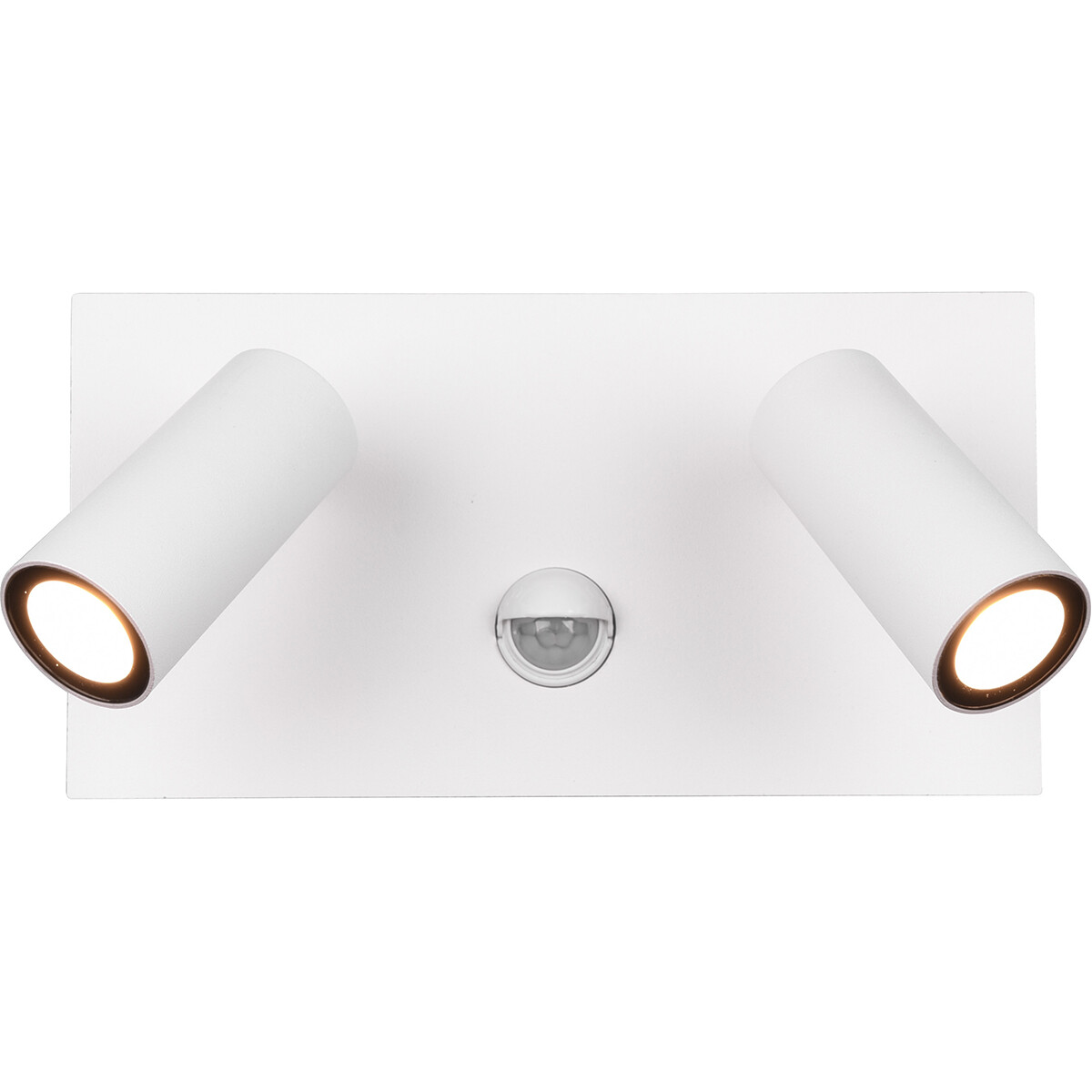 LED Tuinverlichting met Bewegingssensor - Wandlamp Buitenlamp - Trion Sonei - 6W - Warm Wit 3000K - 2-lichts - Rechthoek - Mat Wit - Aluminium