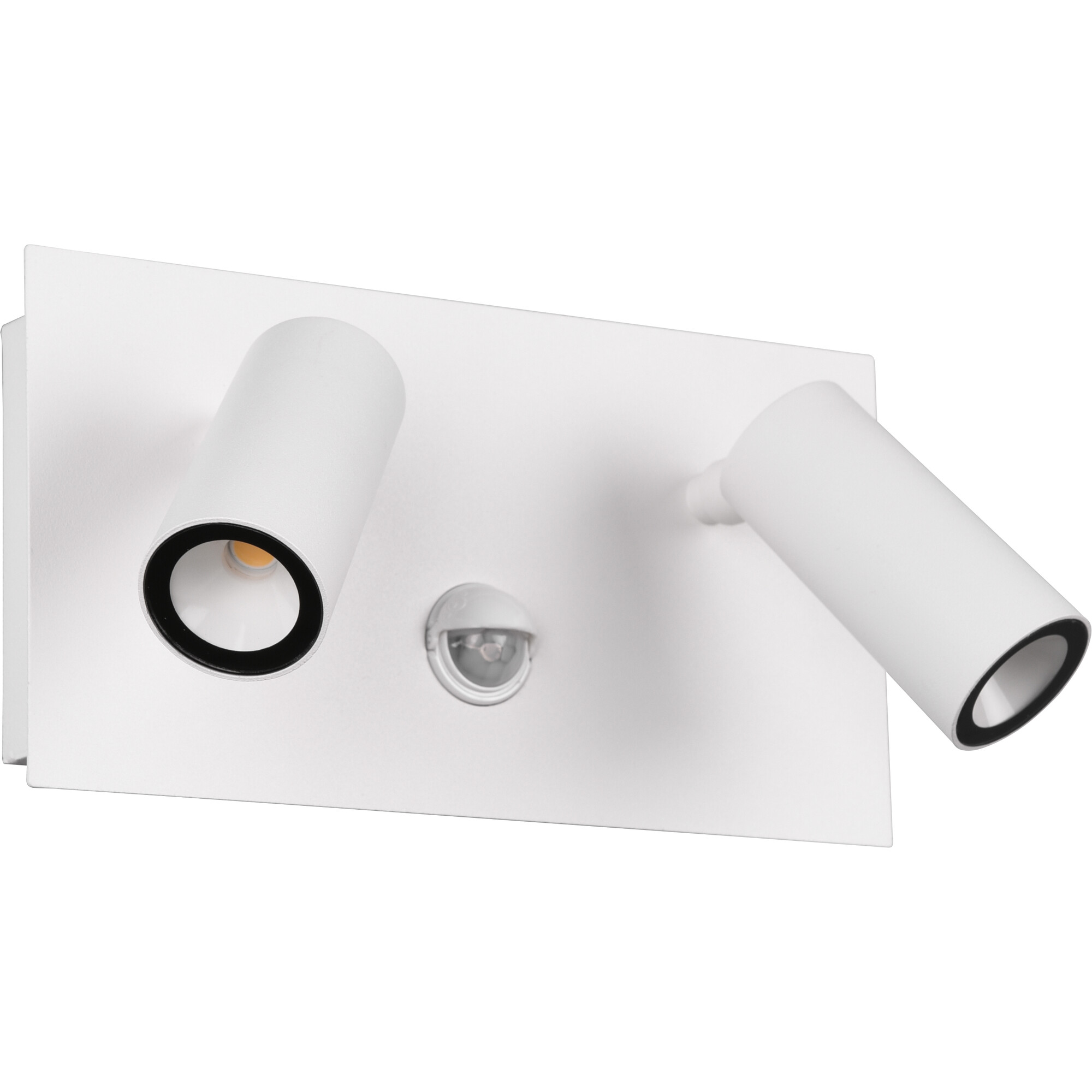 LED Tuinverlichting met Bewegingssensor - Wandlamp Buitenlamp - Trion Sonei - 6W - Warm Wit 3000K - 2-lichts - Rechthoek - Mat Wit - Aluminium