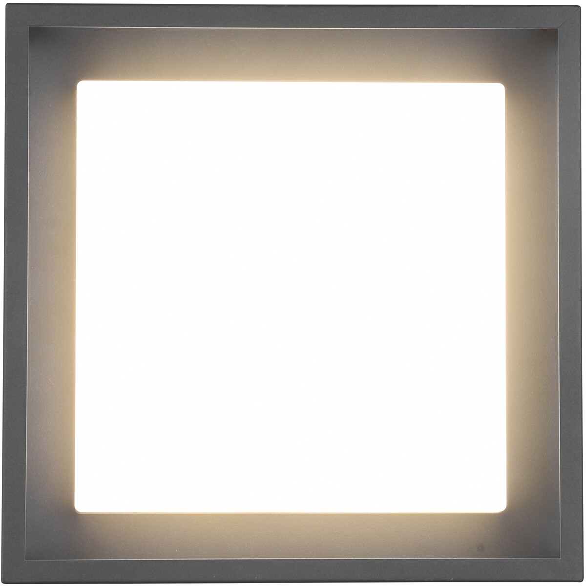 LED Tuinverlichting - Plafondlamp Buitenlamp - Trion Witoll - 14W - Aanpasbare Kleur - Vierkant - Mat Antraciet - Aluminium