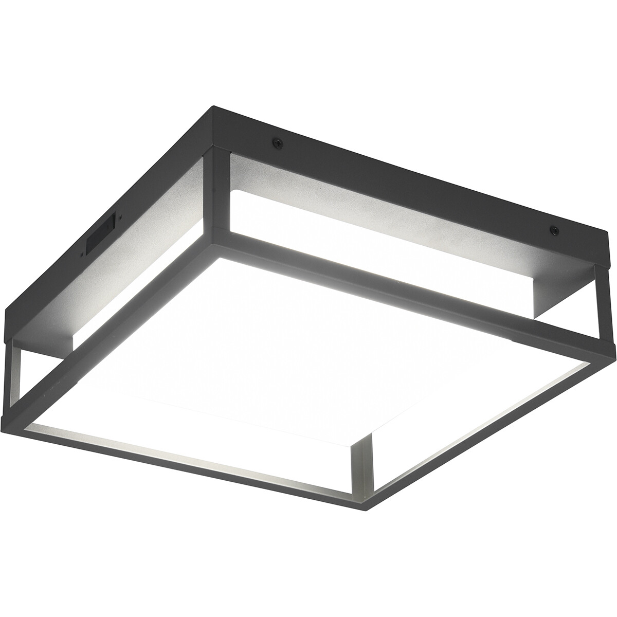 LED Tuinverlichting - Plafondlamp Buitenlamp - Trion Witoll - 14W - Aanpasbare Kleur - Vierkant - Mat Antraciet - Aluminium