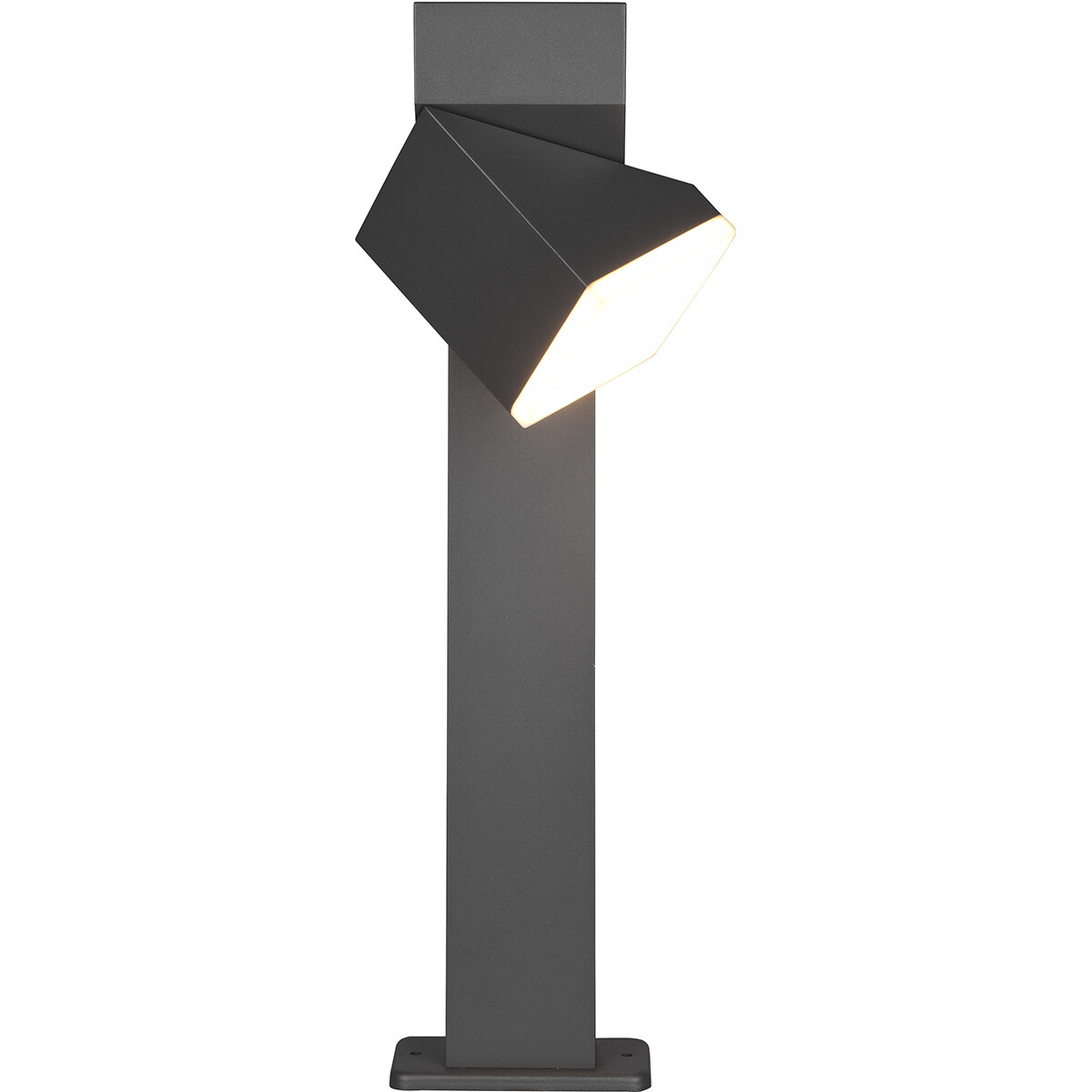 LED Tuinverlichting - Staande Buitenlamp - Trion Avirma - 7W - Warm Wit 3000K - Rechthoek - Mat Antraciet - Aluminium - 50cm