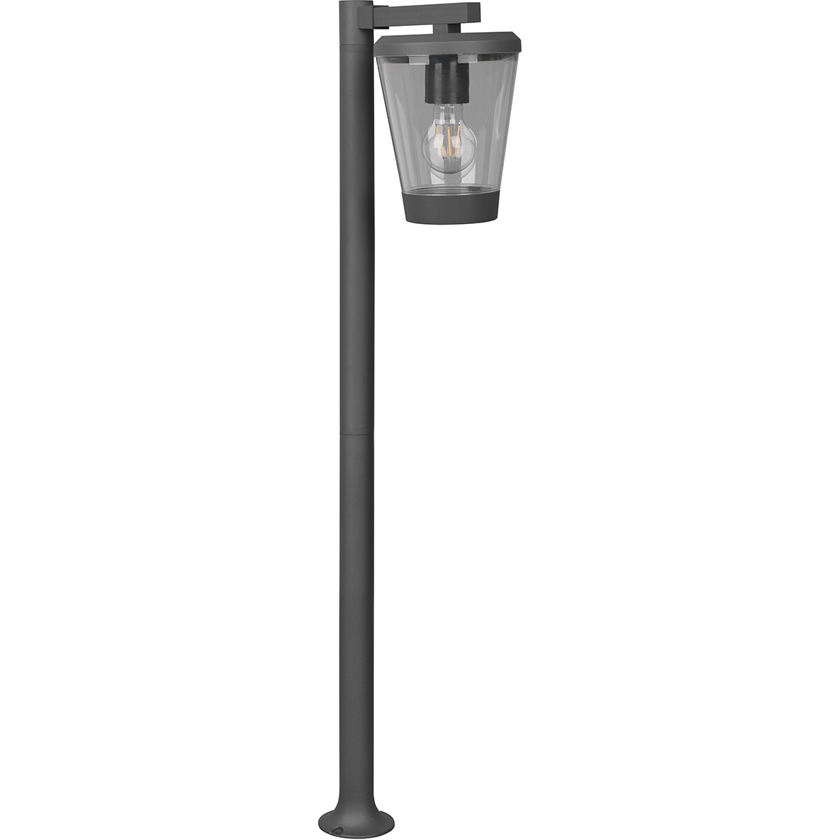 LED Tuinverlichting - Staande Buitenlamp - Trion Civonu - E27 Fitting - 1-lichts - Spatwaterdicht IP44 - Rond - Mat Antraciet - Aluminium