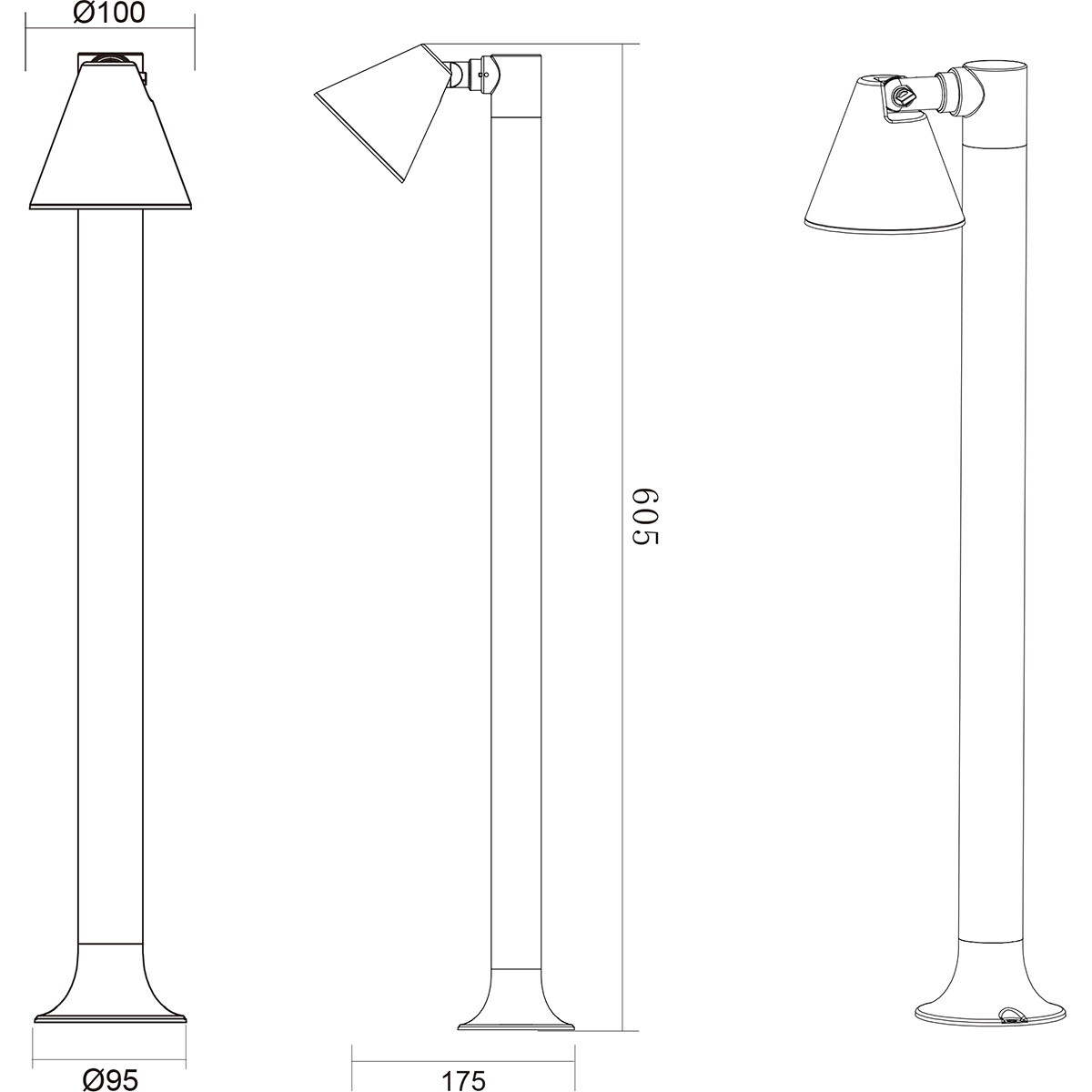 LED Tuinverlichting - Staande Buitenlamp - Trion Kavani - GU10 Fitting - Rond - Mat Antraciet - Aluminium