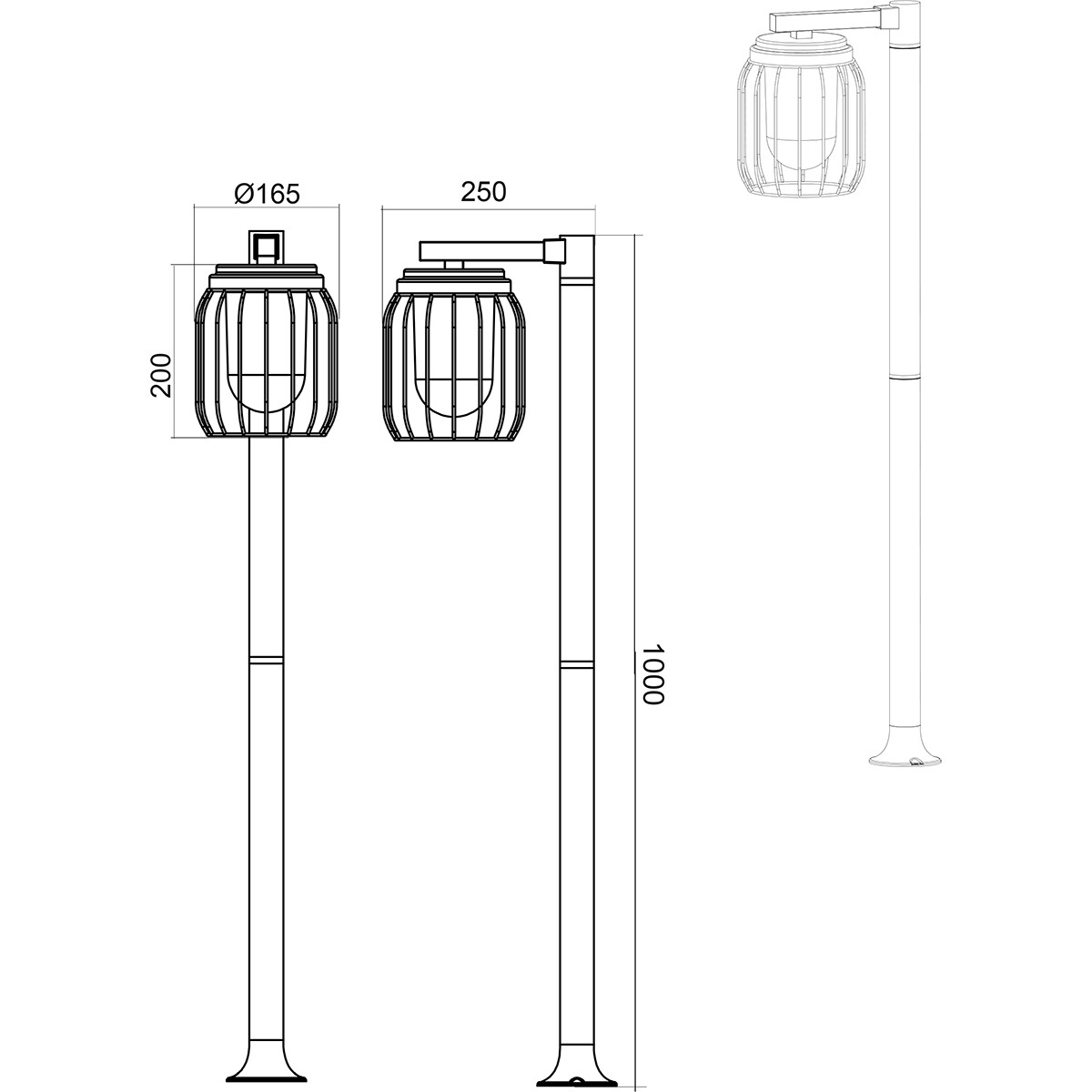 LED Tuinverlichting - Staande Buitenlamp - Trion Tinolo - E27 Fitting - Spatwaterdicht IP44 - Rond - Roestkleur - Aluminium