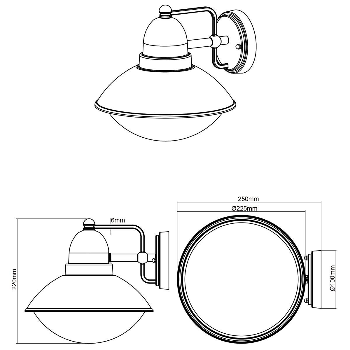 LED Tuinverlichting - Tuinlamp - Trion Amira - Wand - E27 Fitting - Mat Zilver - Aluminium