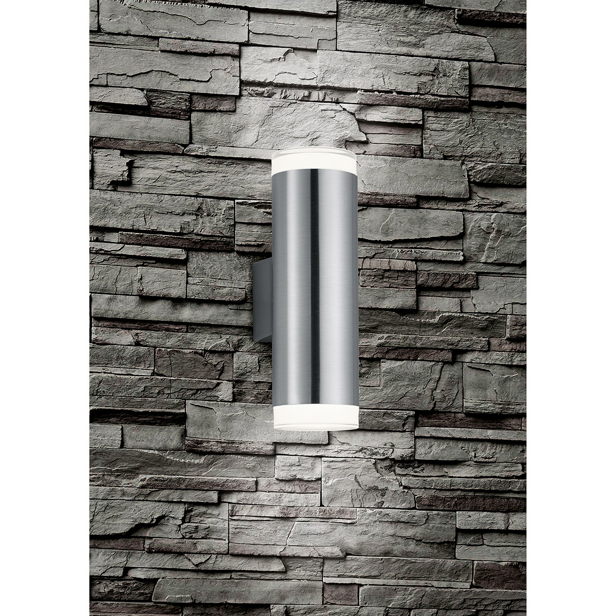 LED Tuinverlichting - Tuinlamp - Trion Arinat - Wand - 2-lichts - 4W - Warm Wit 3000K - Rond - Mat Nikkel - Aluminium