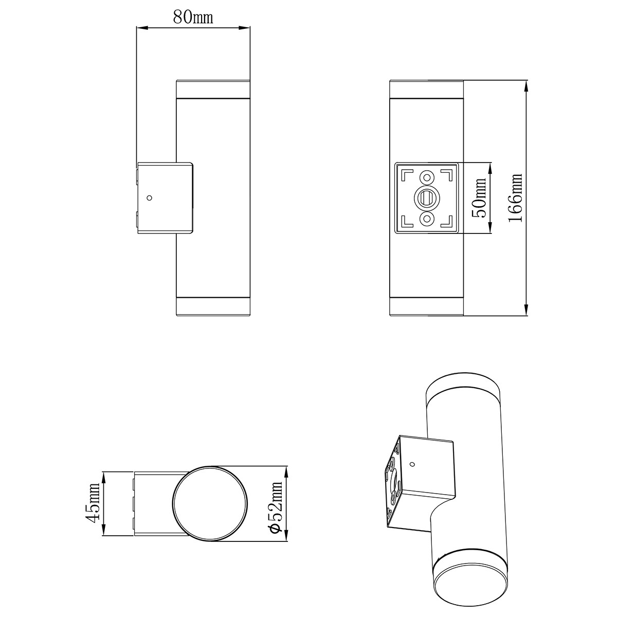 LED Tuinverlichting - Tuinlamp - Trion Arinat - Wand - 2-lichts - 4W - Warm Wit 3000K - Rond - Mat Nikkel - Aluminium