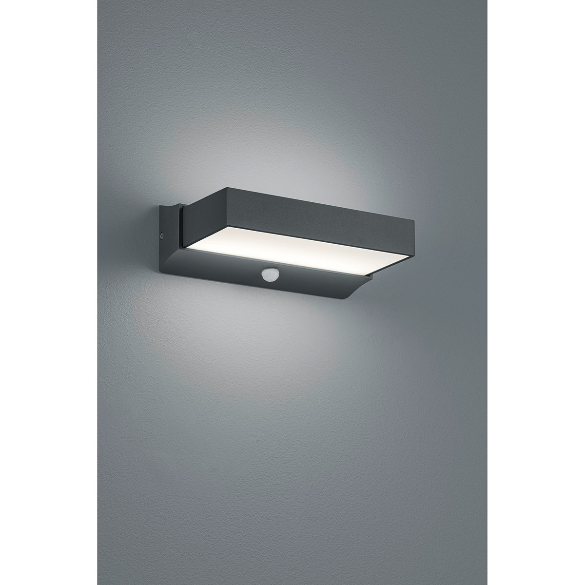 LED Tuinverlichting met Bewegingssensor - Wandlamp Buitenlamp - Trion Cuary Up and Down - 11W - Warm Wit 3000K - Waterdicht IP65 - Mat Antraciet - Aluminium