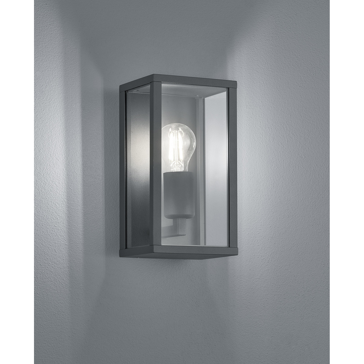 LED Tuinverlichting - Tuinlamp - Trion Garinola - Wand - E27 Fitting - Mat Antraciet - Aluminium