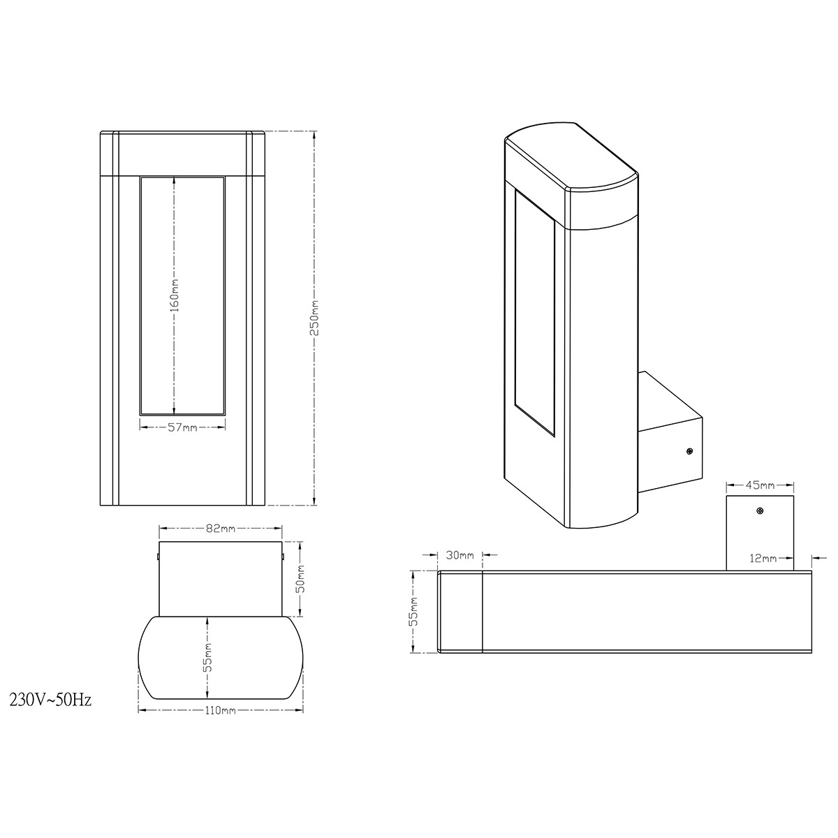 LED Tuinverlichting - Tuinlamp - Trion Rhinon - Wand - 9W - Warm Wit 3000K - Mat Antraciet - Aluminium