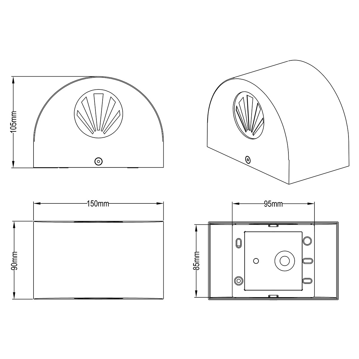 LED Tuinverlichting - Tuinlamp - Trion Rosina - Wand - 4W - Mat Wit - Kunststof