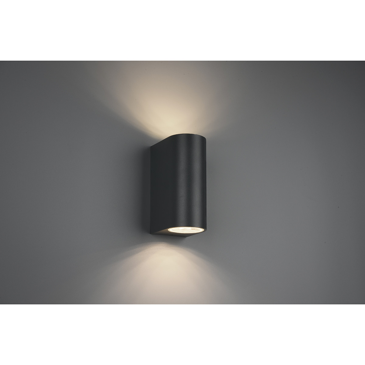 LED Tuinverlichting - Buitenlamp - Trion Royina Up and Down - GU10 Fitting - Spatwaterdicht IP44 - Rond - Mat Antraciet - Aluminium