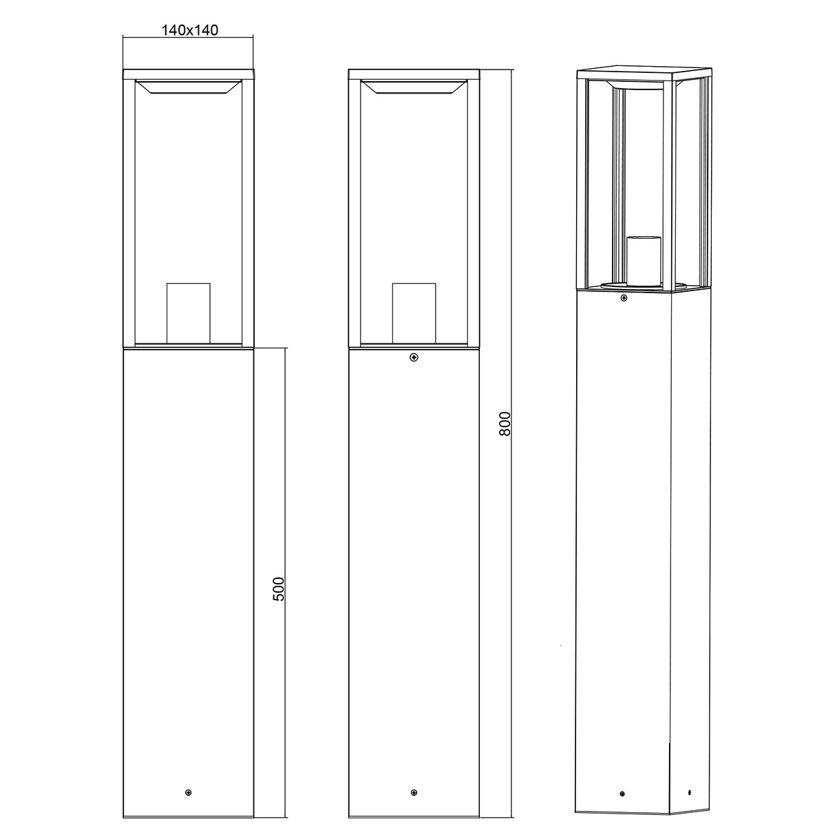 LED Tuinverlichting - Staande Buitenlamp - Trion Garinola XL - E27 Fitting - Mat Antraciet - Aluminium