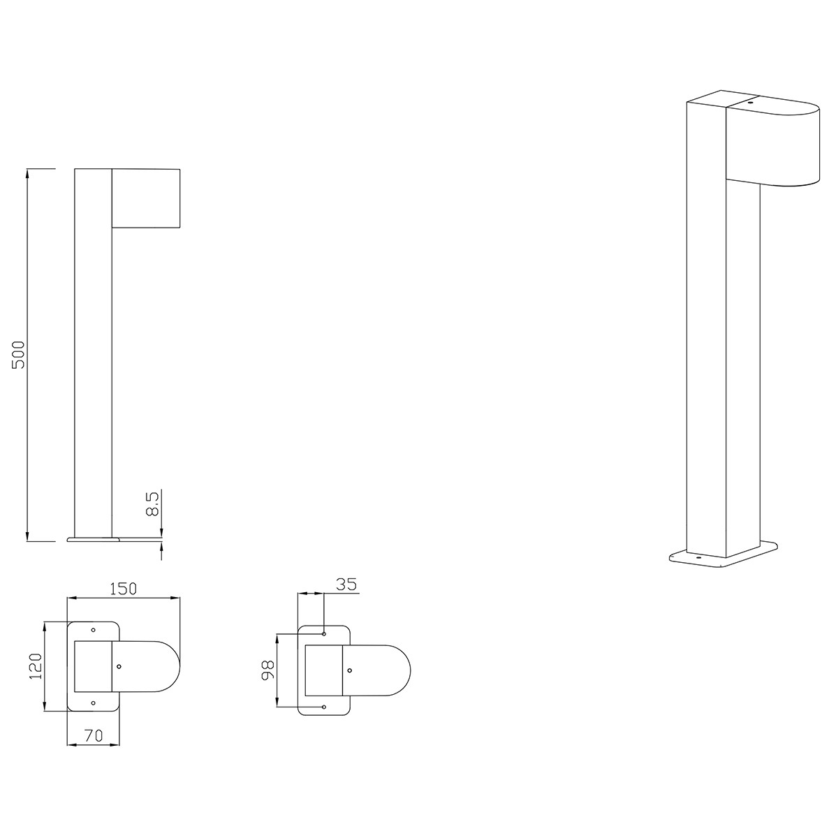 LED Tuinverlichting - Vloerlamp - Trion Royina - Staand - GU10 Fitting - Spatwaterdicht IP44 - Rond - Mat Antraciet - Aluminium